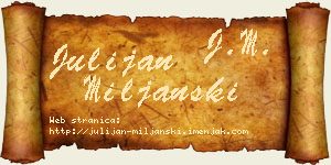 Julijan Miljanski vizit kartica